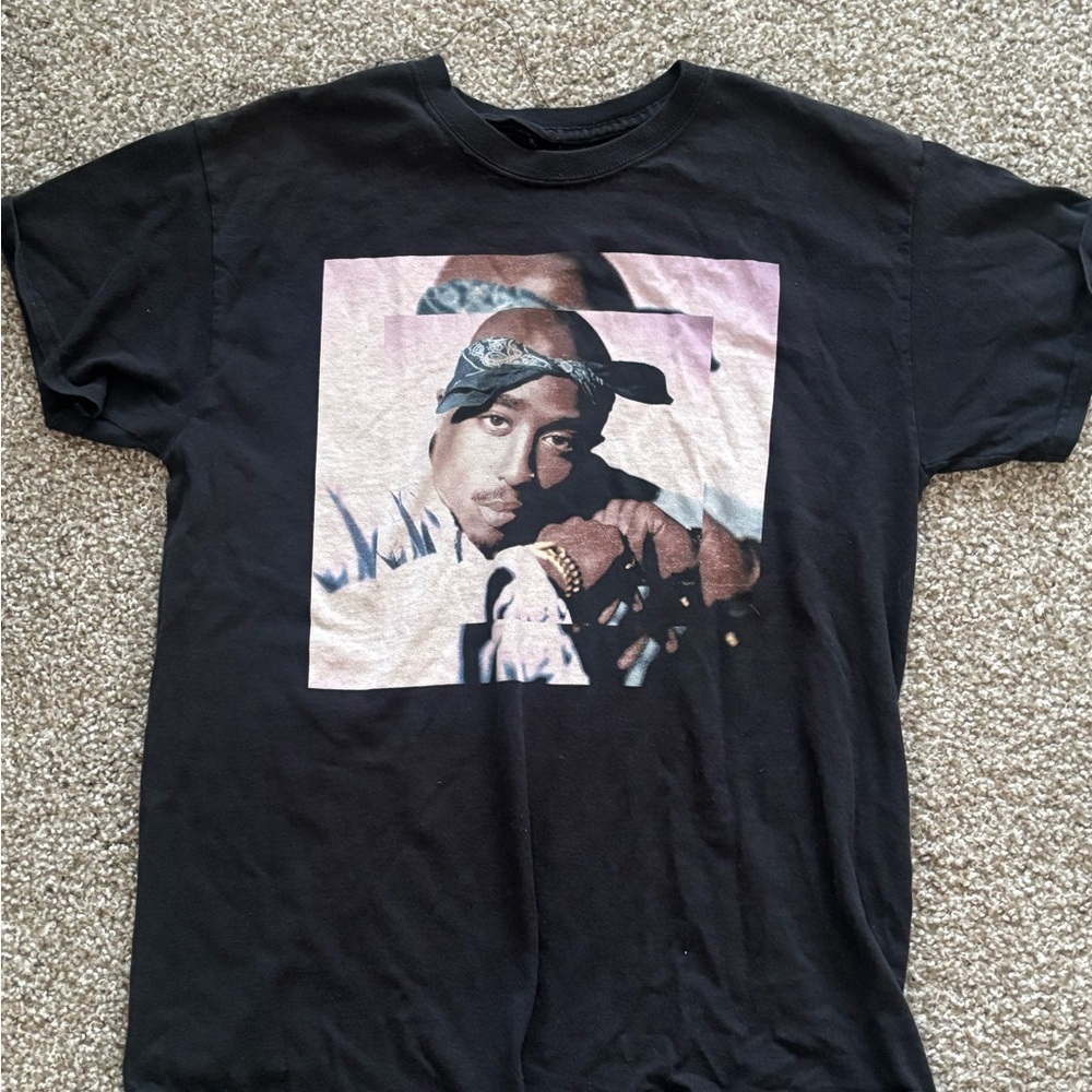 2Pac Black Graphic T-Shirt